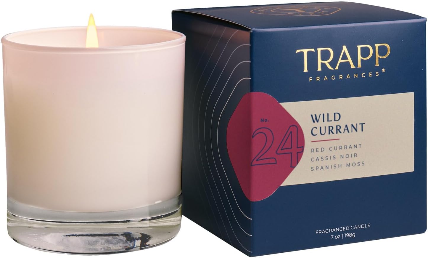 Trapp - No. 24 Wild Currant - 7 oz. Signature Candle - Aromatic Home Fragrance with Fruity Scent of Red Currant, Cassis Noir, & Spanish Moss Notes - Petrolatum Wax