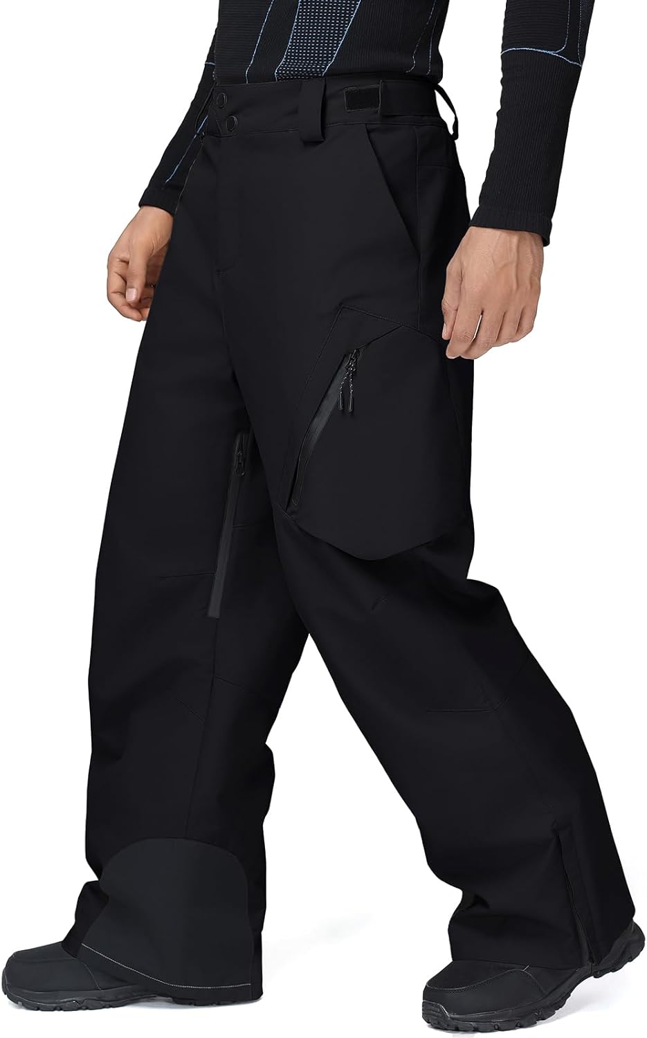 WOWULOVELY Womens Mens Ski Pants Baggy Cargo Snow Pants Loose Fit Waterproof Windproof Insulated Warm Insulated Winter Sport - Image 3