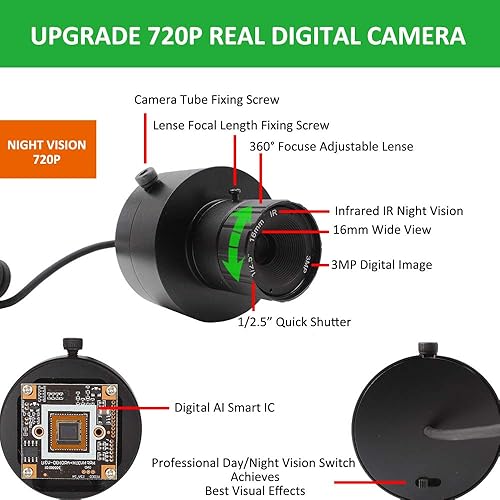 Miniatura 8 de DIY 720p Grabación de video digital Caza Visión Nocturna Rifle Alcance Cámara Monocular VCR con pantalla LCD, linterna infrarroja infrarroja de 850