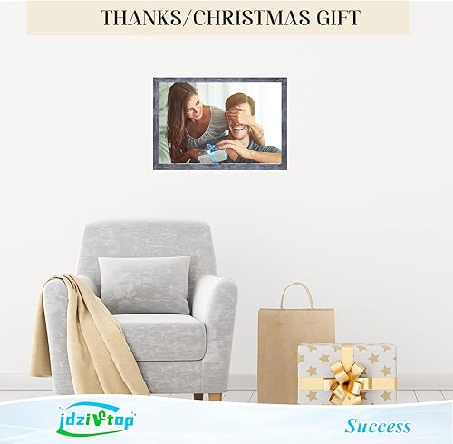 Miniatura 4 de Marco de póster de 18 x 24 pulgadas, color azul rústico, marco de fotos natural de 24 x 18 pulgadas, marco de fotos de lienzo azul marino de 18 x 24