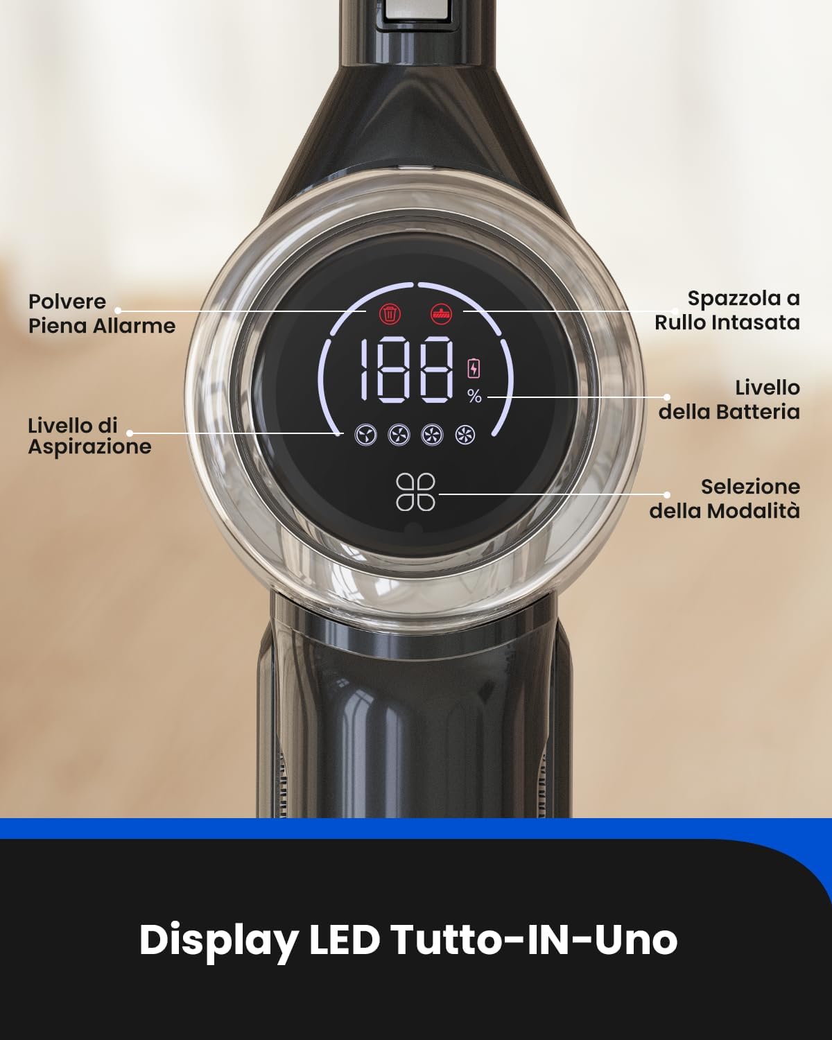 Proscenic P12 Aspirapolvere Senza Fili, 33kPA Scopa Elettrica Potente, Anti-Avvolgimento, LED Vertect™ Verde, 60Minuti Autonomia per Peli Animali/Tappeti/Pavimenti Proscenic P12 Aspirapolvere Senza Fili, 33kPA Scopa Elettrica Potente, Anti-Avvolgimento, LED Vertect™ Verde, 60Minuti Autonomia per Peli Animali/Tappeti/Pavimenti