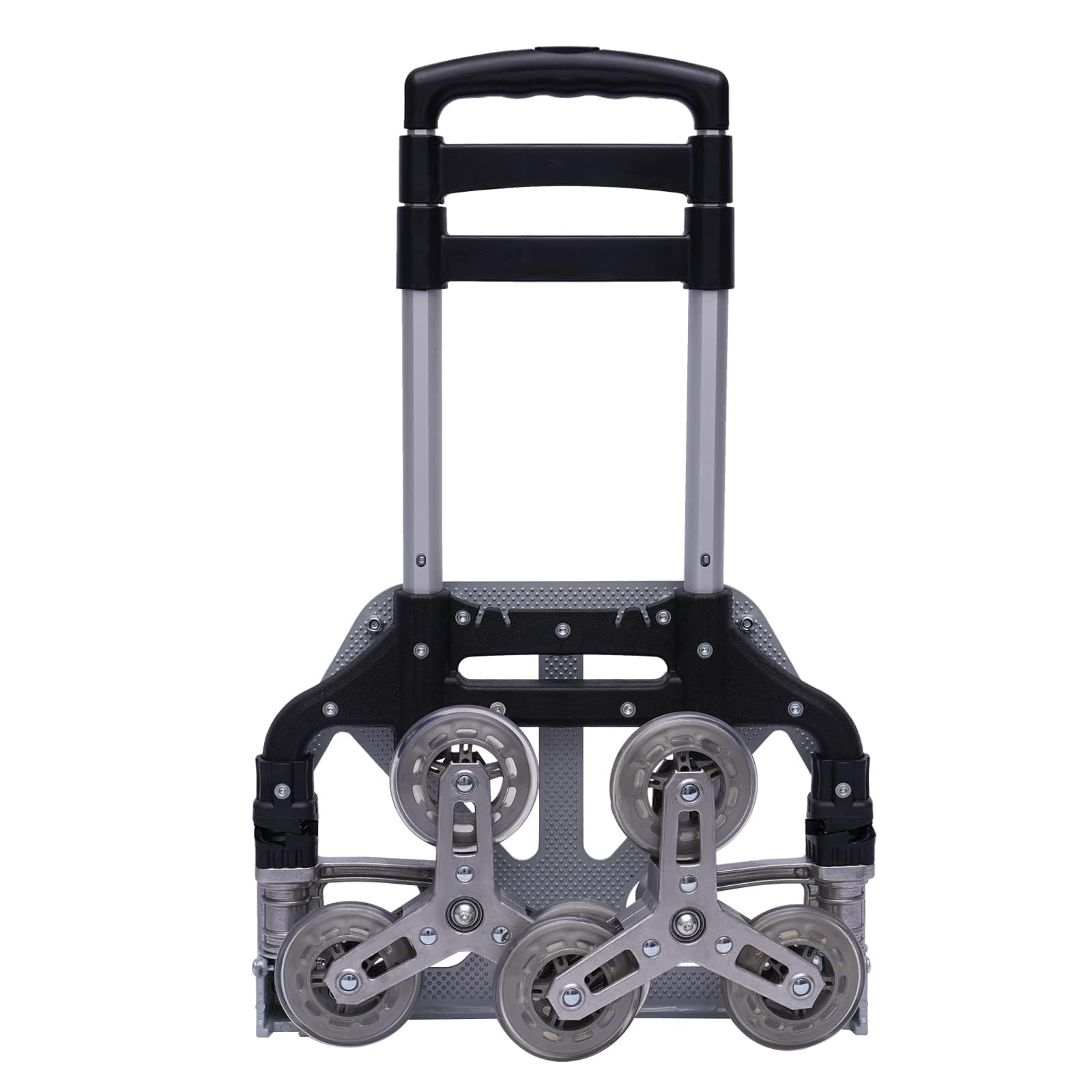 Carrello per scale pieghevole e portata fino a 75 kg – Mini carrello in alluminio per scale – con guanti e corde estensibili – Scaletta piccola (26 – 42 pollici) – altezza regolabile
