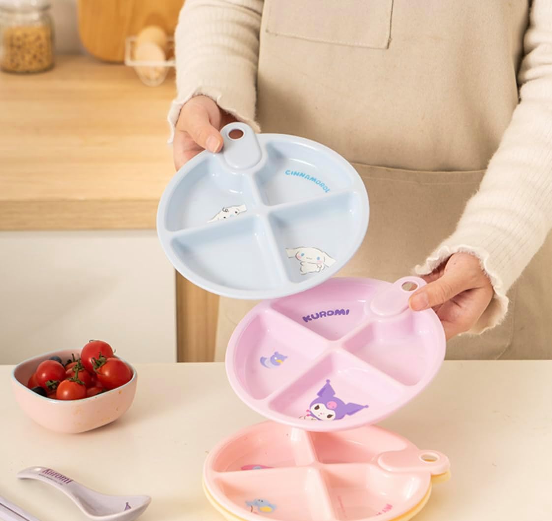 Bandal & Neoul SanrioFriends' Hangable Divided Plate - Choose from 3 Designs - Officially Licensed (KuromiPurple)