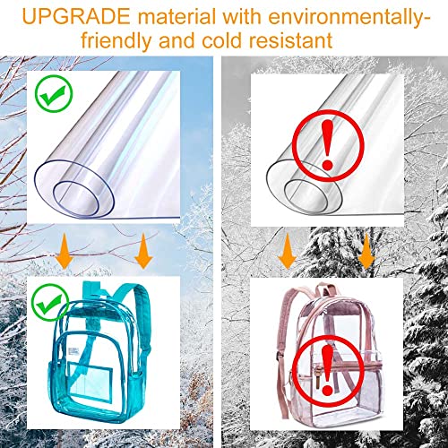 Image of AGSDON Clear Backpack, Heavy Duty Transparent Bookbag, See Through PVC Backpacks for Women Men