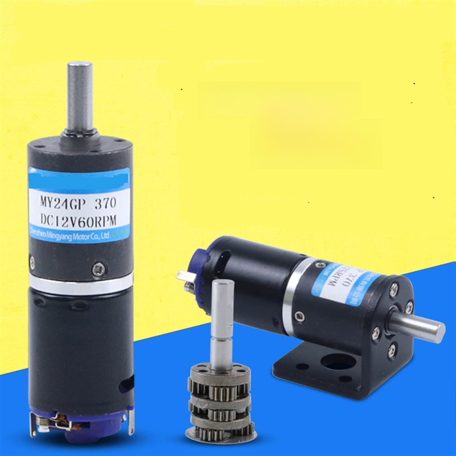 Motor paso a paso 370 motor planetario motor eléctrico DC 6V 12V 24V Torque 2 5kg Reducir 40RPM a 1200RPM Pwm Caja de engranajes de metal revertida 12 V Volt Motor para enrutador de torno de fresado C