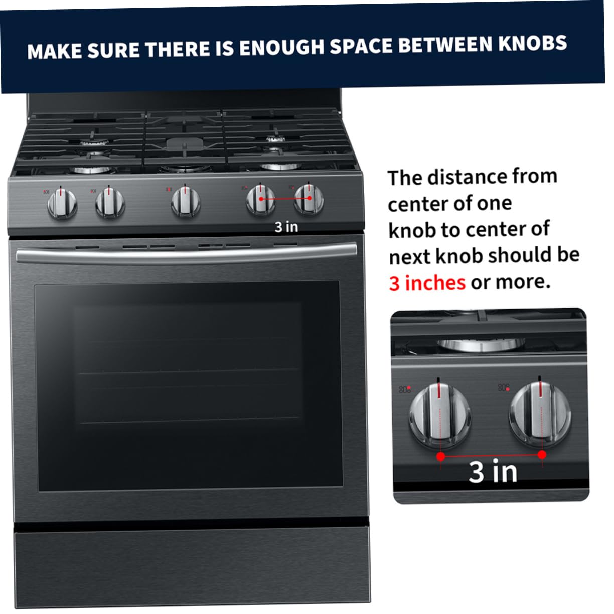 Mikikit 24pcs Stove Knob Covers Childproof Gas Stove Knob Covers Easy Installation for Kitchen