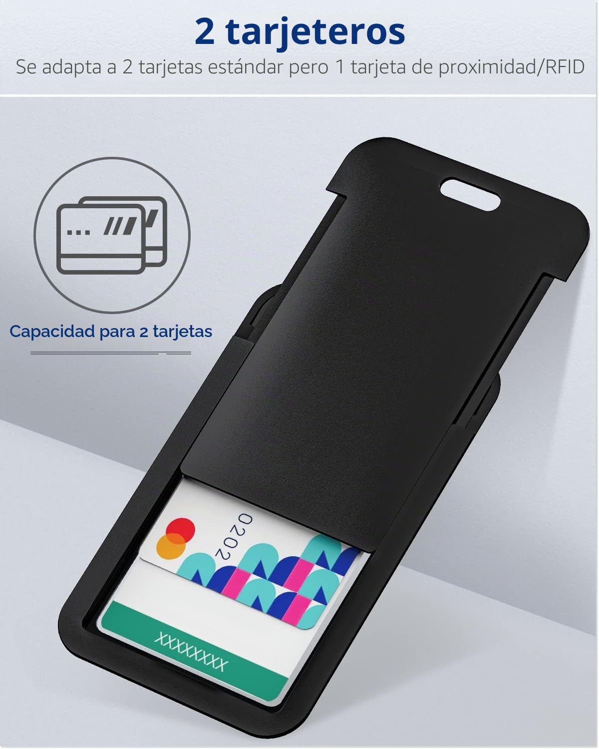 Uniclife Porta Tarjetas Identificativas Deslizante Funda Plástica Vertical Negra Portacredenciales con Ventana Transparente para Oficina Escuela Tarjetas de Identificación de Crédito, 1 Unidades