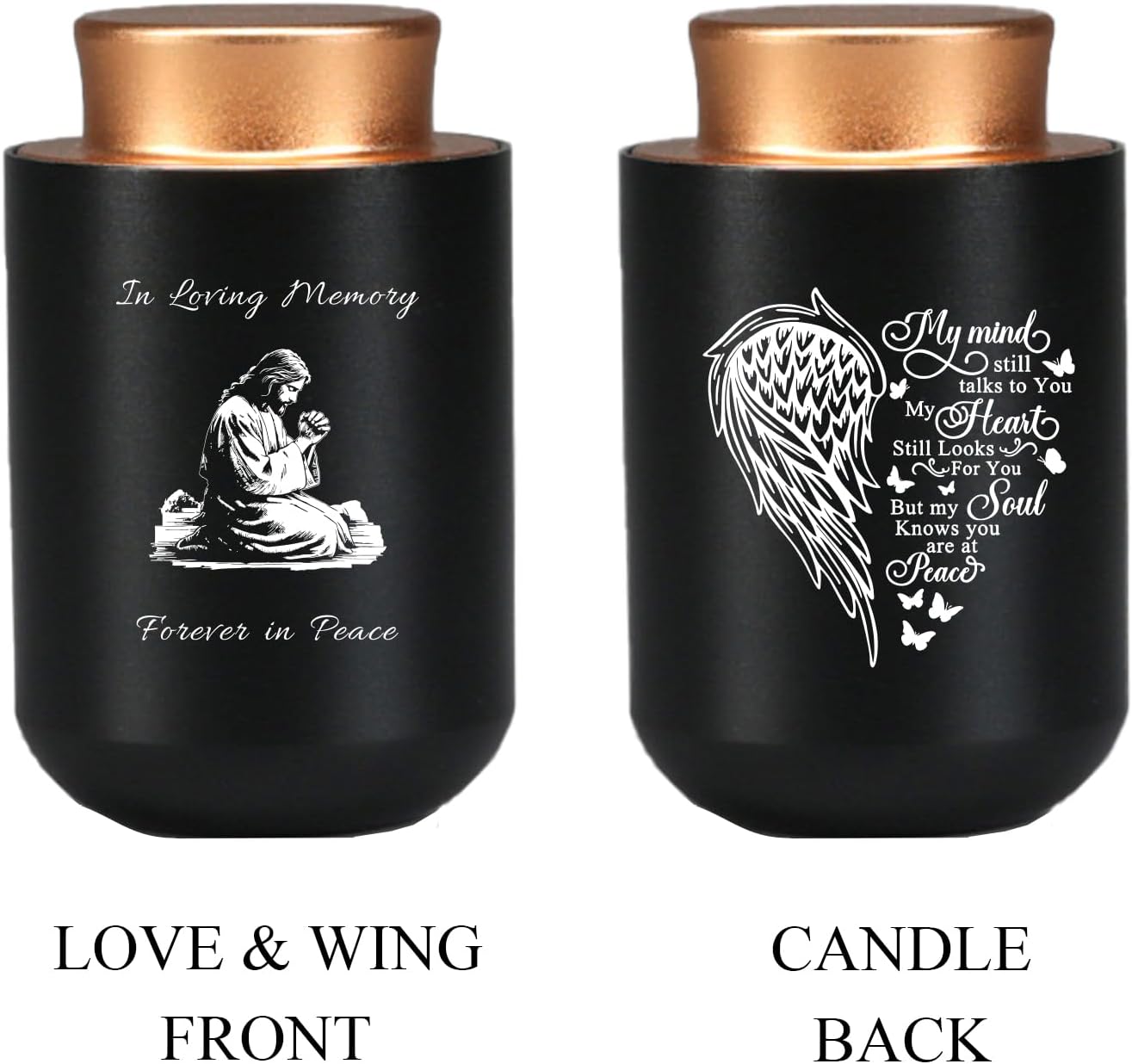 Prayer of Jesus Small Keepsake Urn for Adult Ashes for Catholic Men/Male/Daddy/Papa/Grandpa, Mini Urns for Human Ashes, Decorative Memorial Keepsake Comes with Display Cremation Container