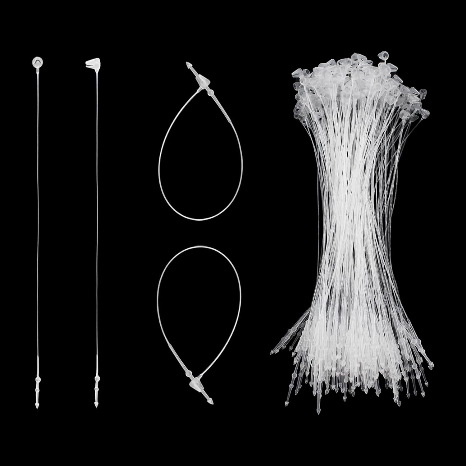 2000Pcs Plastic Fastener Hang Tag Snap Lock White for