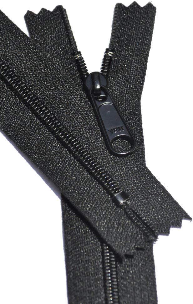 YKK® Black #4.5 Handbag – Extra-Long Pull Zipper (50 Zippers Per Pack) (12" Inches)