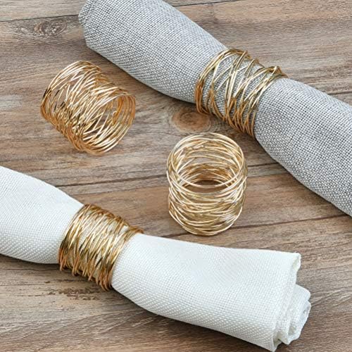 12PCS Gold Napkin Rings Metal Napkin Buckle Holder Set 42 * 36 mm Dinner Table Decor for christmas Wedding FOROREH Art Serviette napkin ring