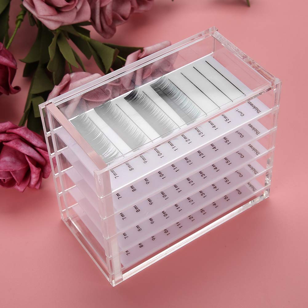 Wimpern Aufbewahrungsbox, 5 Schichten Falsche Wimpern Organizer Fall Kunststoff Make-up Aufbewahrungsbox Pfropfen Wimperns Palettenhalter Kosmetik