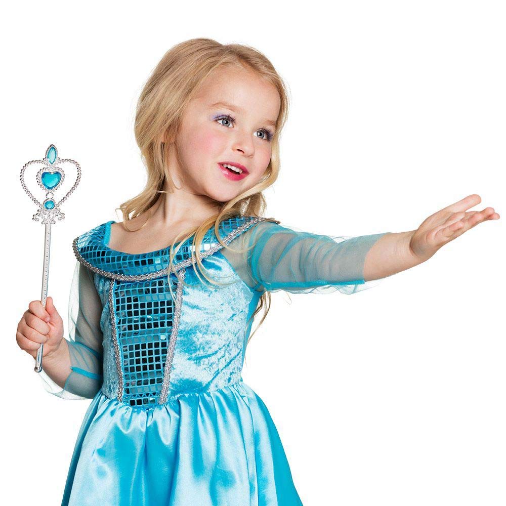 Boland 44073 - czarodziejska różdżka Anna, niebieska, srebrna, 32 cm, kamienie ozdobne, wróżka, księżniczka, karnawał, Halloween, impreza tematyczna, teatr