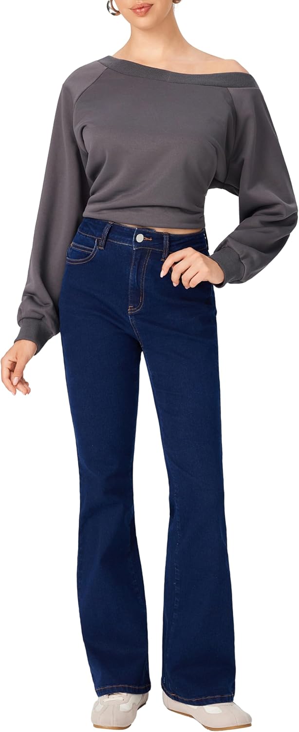 CIDER Women Stretchy Flare Leg Jeans Fashion Denim Pants - Image 3