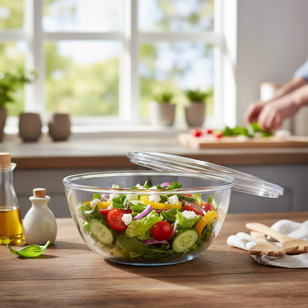 Femora Glass Mixing Bowl - 3600ml, Oven & Microwave Safe -9