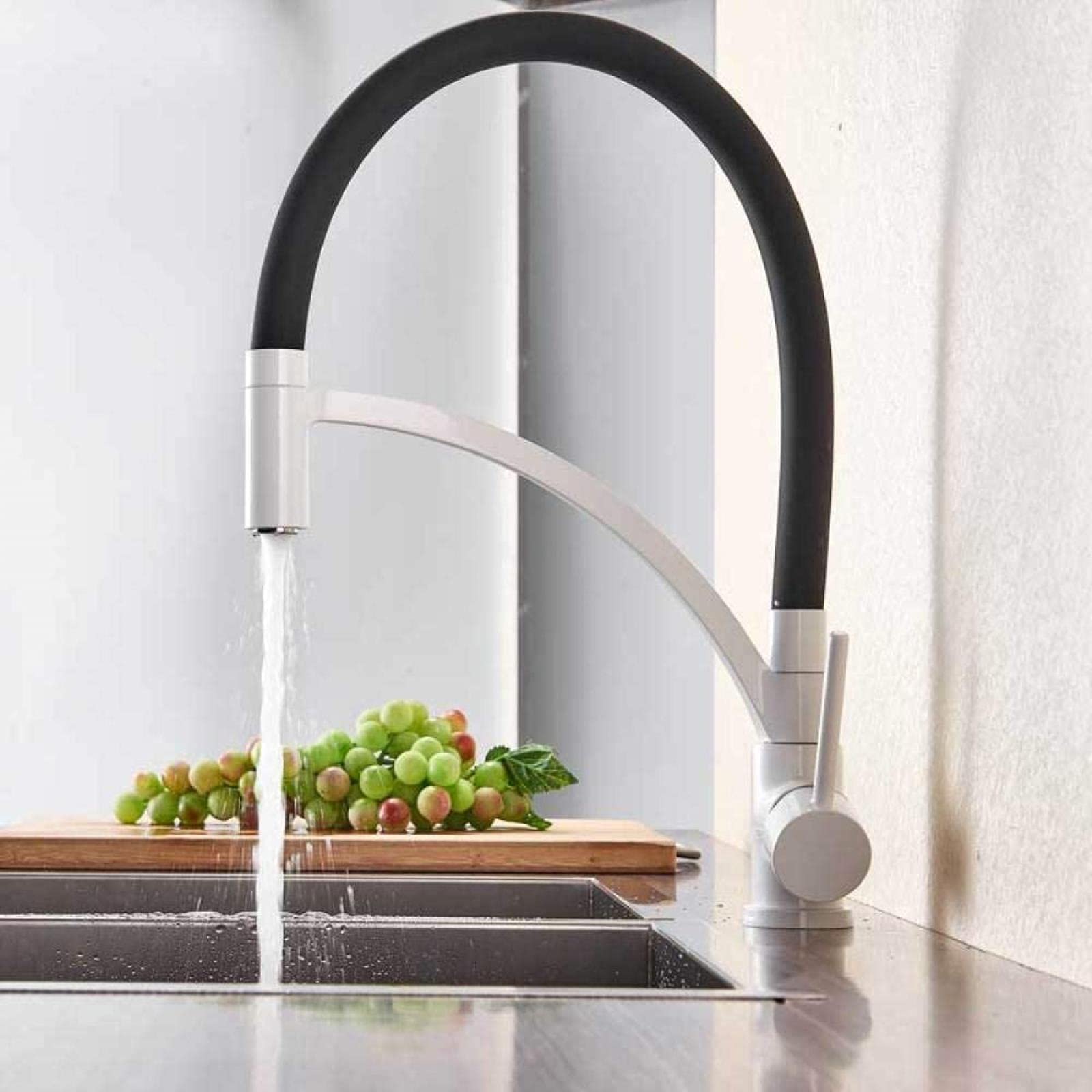 Mitigeur de cuisine en laiton massif bronze noir sur pont