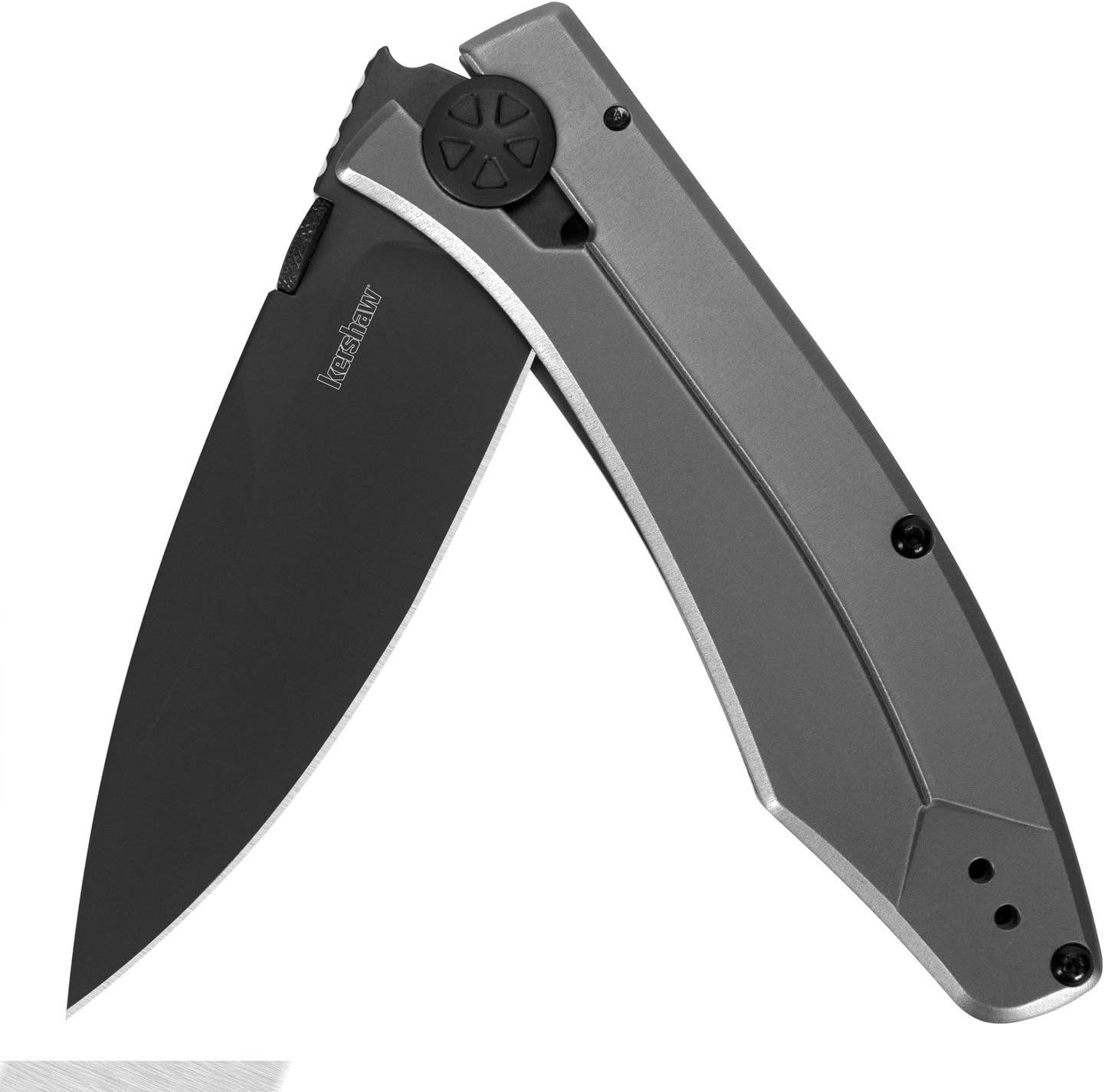 Kershaw Innuendo Pocketknife; 3.3 Inch Drop Point Stainless Steel Blade with Titanium Carbo-Nitride Coating, Manual Open, Frame Lock, Reversible Pocketclip, Perfect Every Day Carry (3440)