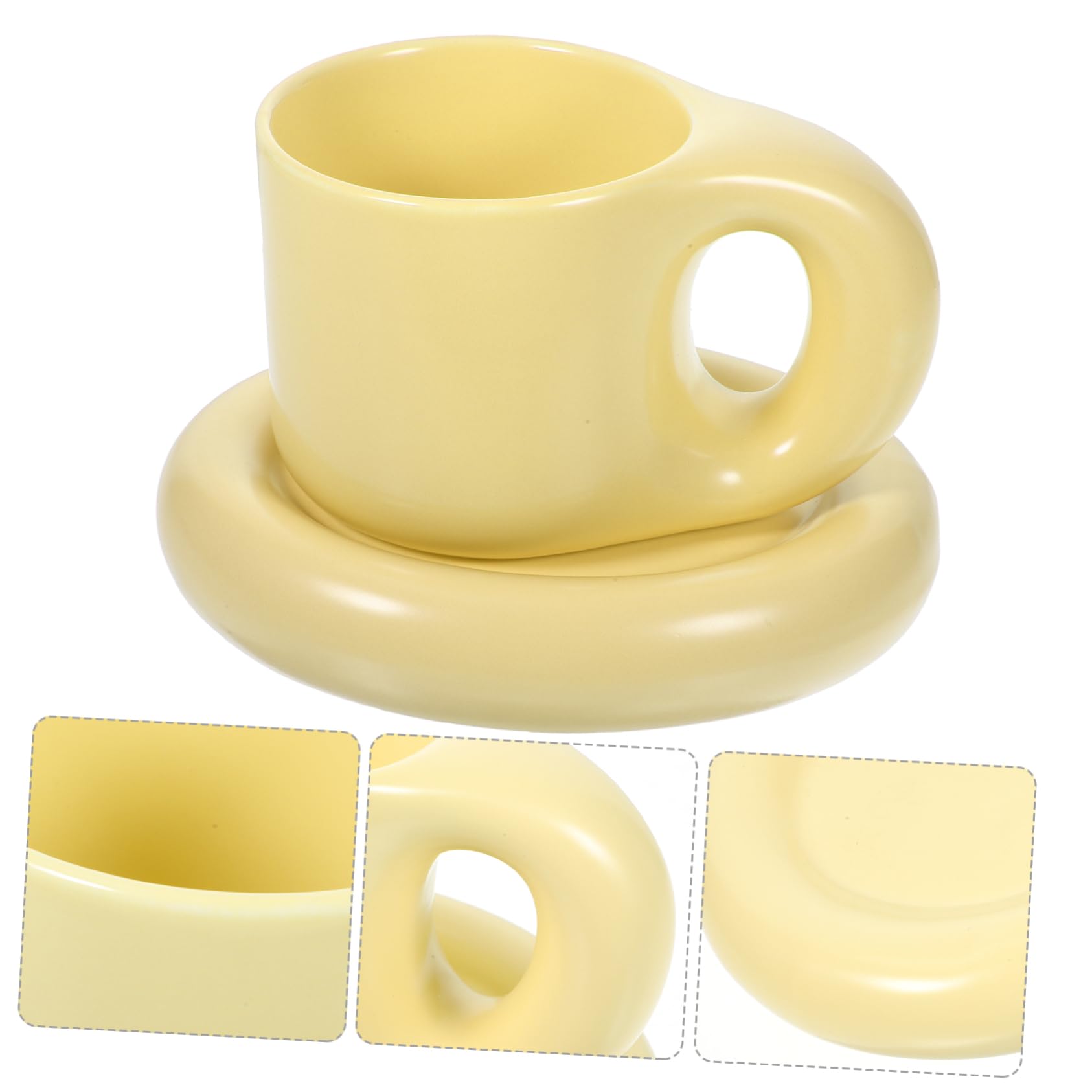 Garneck Keramik Kaffee Tasse Mit Unterteller Für Heiße Getränke Schlicht Und Stilvoll Praktisch Für Täglichen Gebrauch
