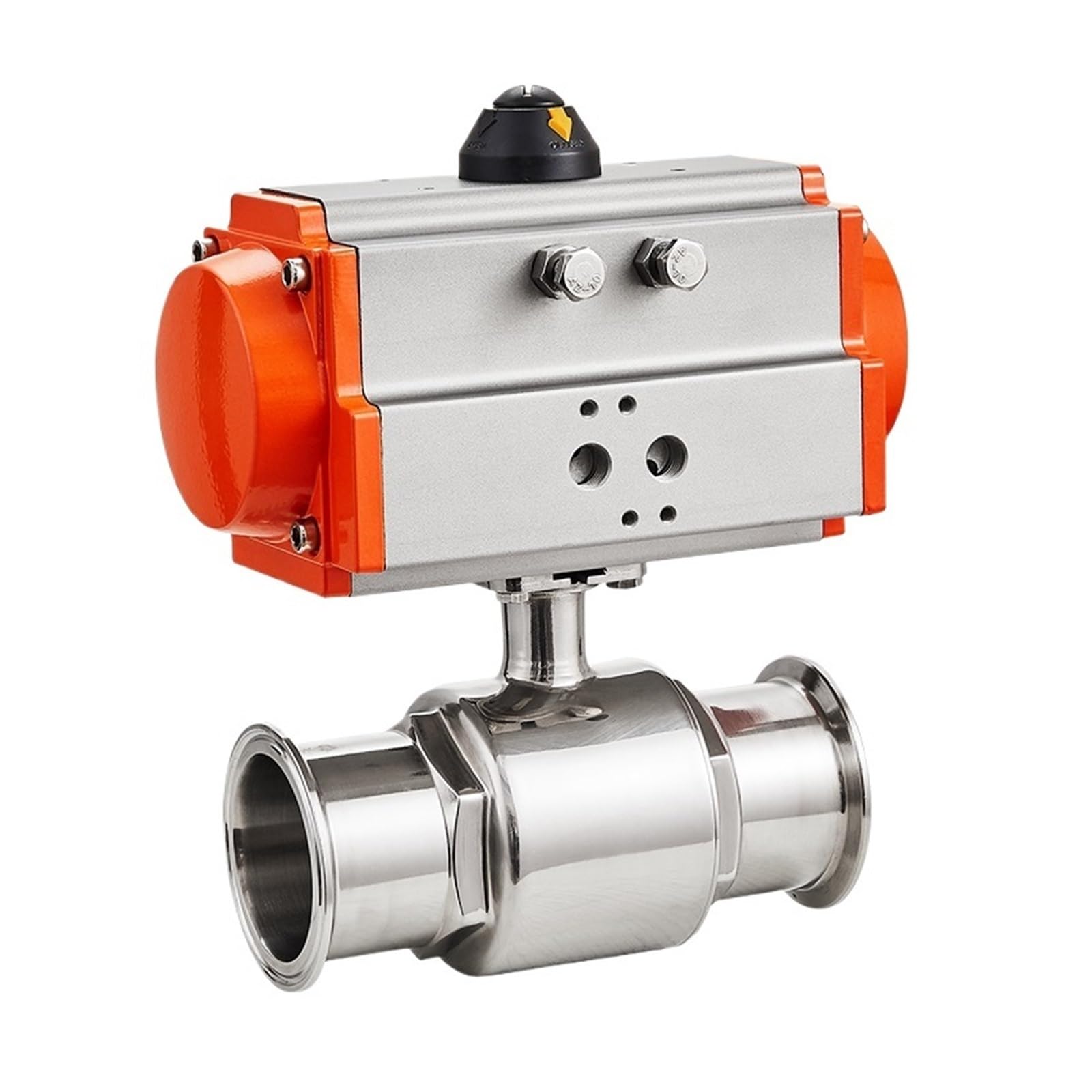 KKHCMZPI 76mm Ball Valve Tri Clamp Ferrule Type 304 Stainless Steel With Double Acting Cylinder