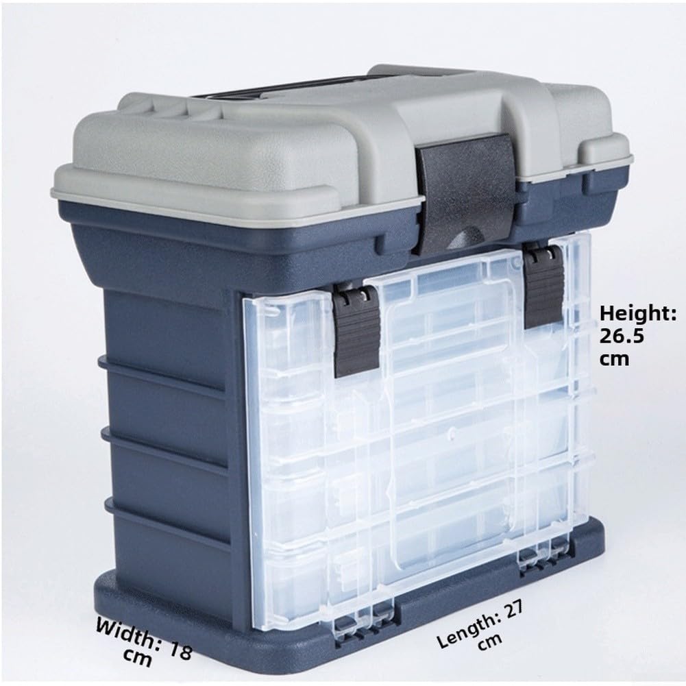 Scatola Pesca 4 Cassetti ABS Impermeabile Organizer | 4 cassetti spaziosi, design multi-scomparti, per accesso esche, organizzazione perfetta, ideale viaggio