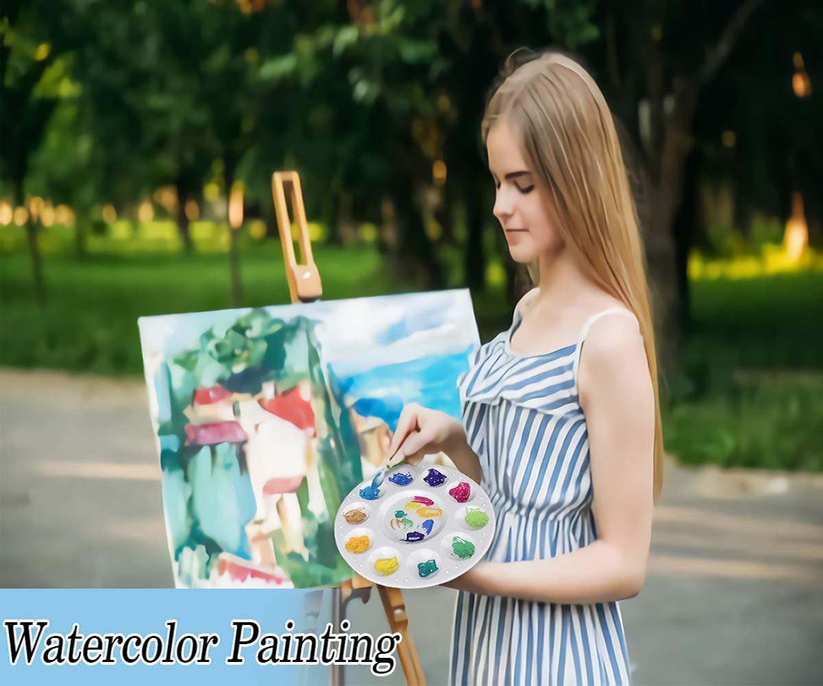 100 Stück Farbpaletten für Kinder, Kunststoff-Farbpalette mit 10 Mulden, inifus Acryl-Künstler-Farbschalen-Palette für Kinder, Studenten bis Acrylöl, Aquarell, Bastelbedarf, DIY-Kunstmalerei