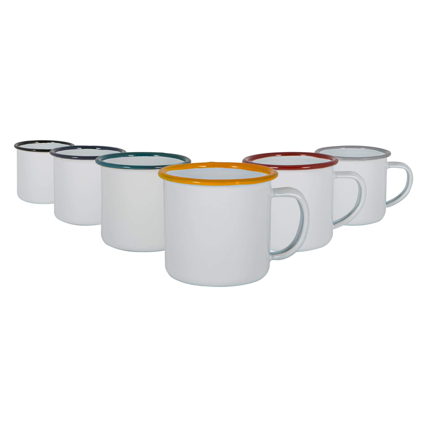 Coupes d'espresso en émail blanc | Lot de tasses de boisson chaude