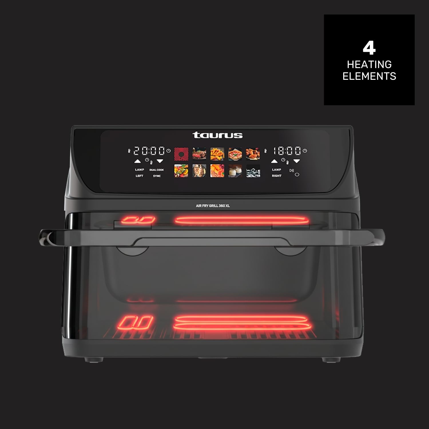 Taurus - Freidora de Aire 10L, 2800W, Grill 360, 10 Programas, Sin Aceite
