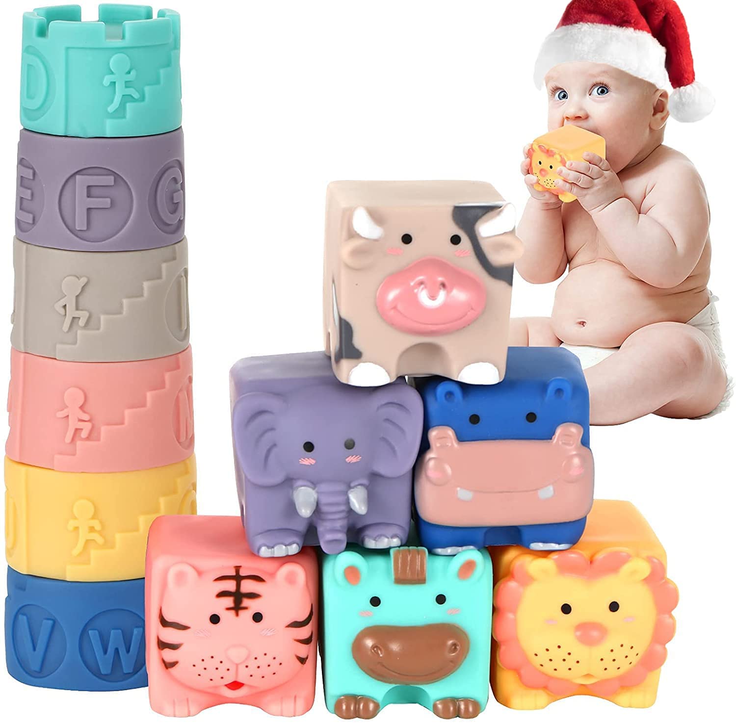 Buy SMALL FISH Baby Blocks 12 PCS Soft Baby Building Block,Montessori
