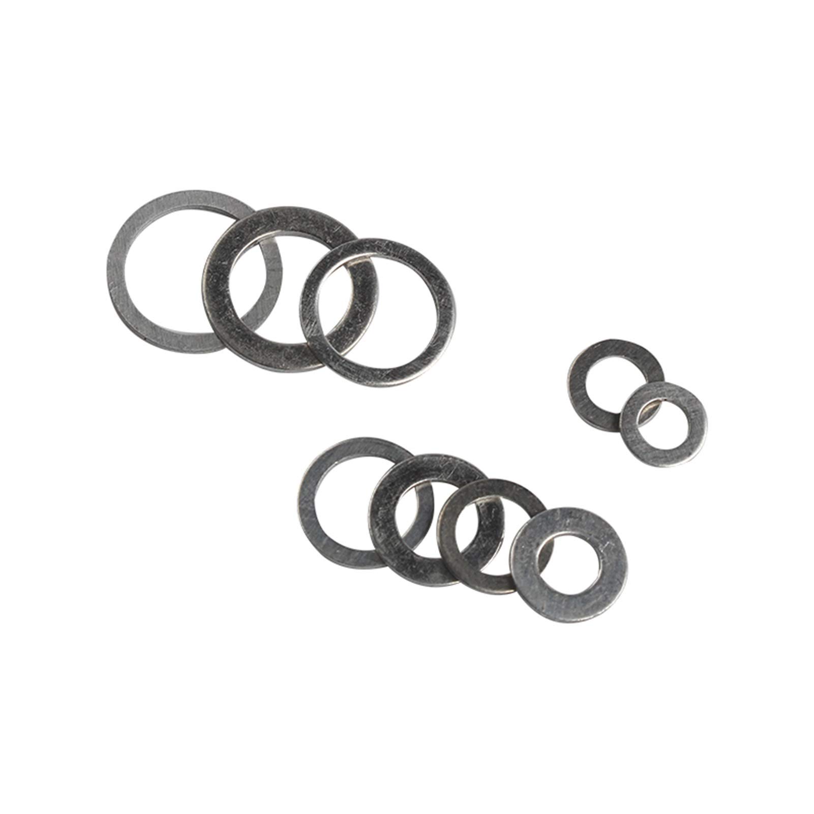 Mdingbao-Arandelas Juego de Juntas Planas de Aluminio de 200 Piezas Juego de Sello de Anillo Plano Conjunto de 9 tamaños M5 / M6 / M8 / M10 / M12 / M14 con Caja, Corrosión y Duradero