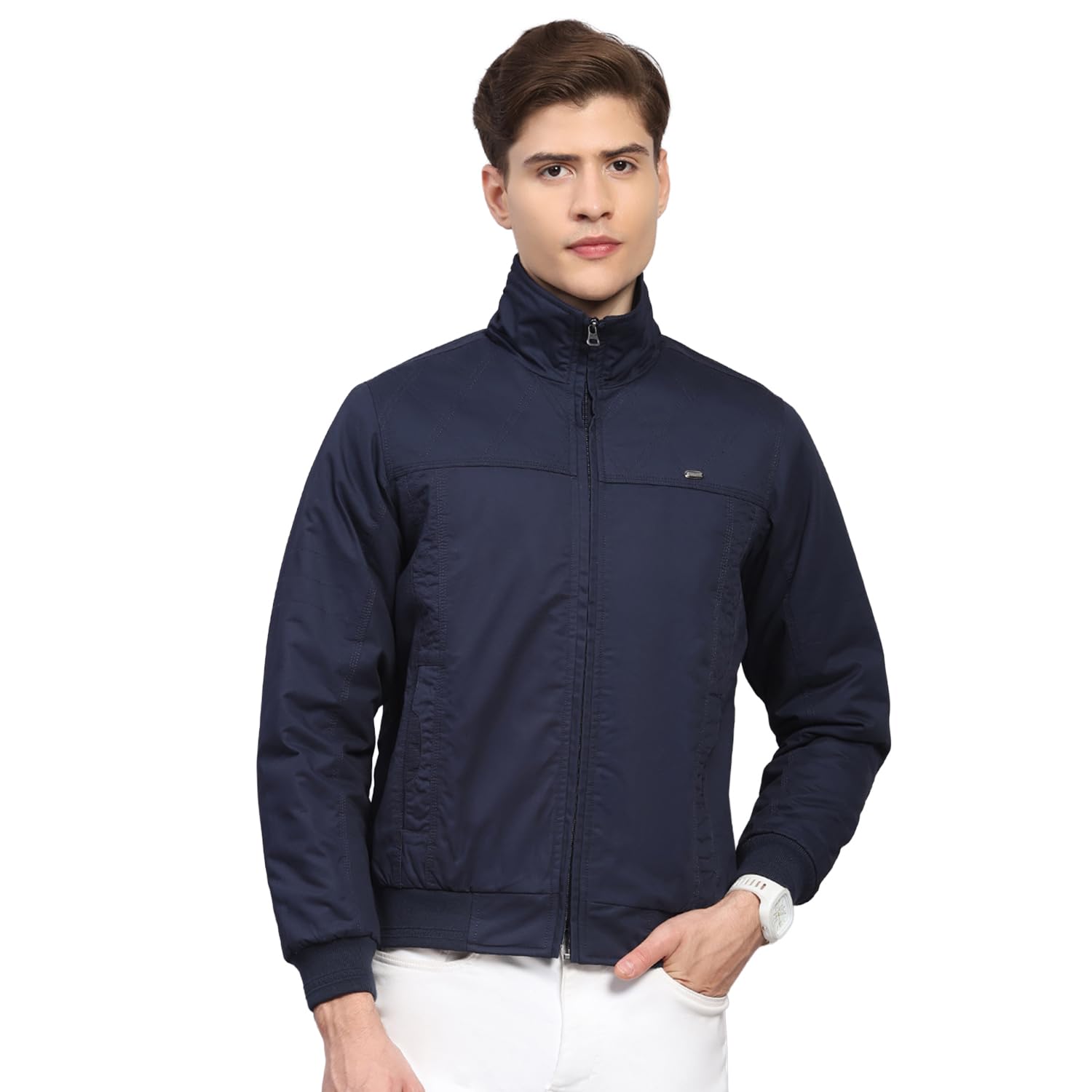 Mens Regular Fit Solid Collar Neck Zipper Full Sleeves Winter Jacket| Warm Coat for Men | Stylish Zipper Jacket (Pack Of 1)-image-46