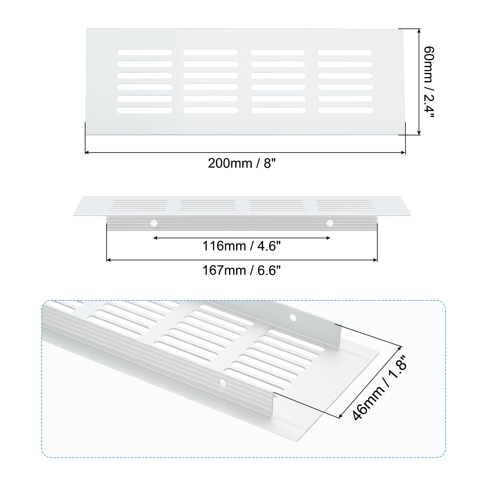 PATIKIL 8 x 2.4 Inch Door Air Vent Cover - Image 2