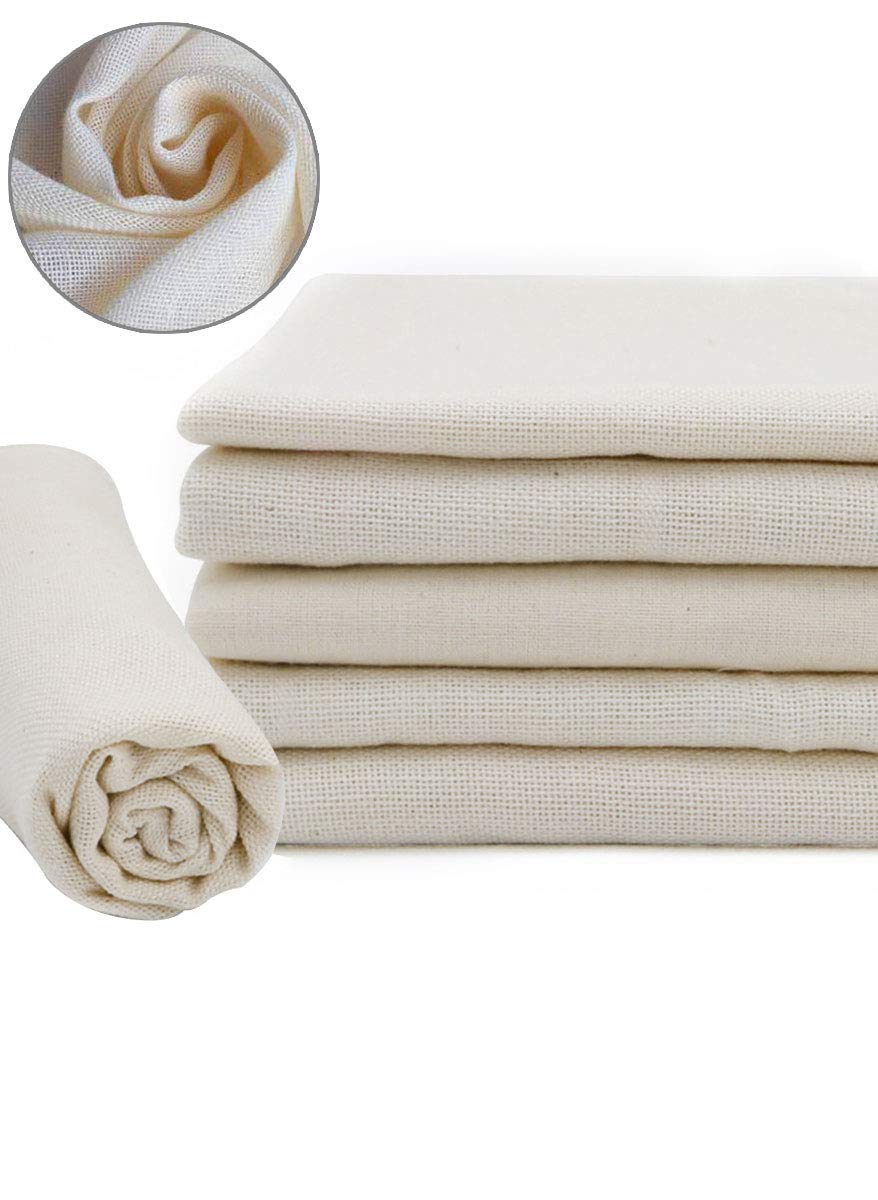 AuckpureNut Milk Bag, Cheese, Cheesecloth, Linen, 100% Natural Cotton, Kitchen Steam, Food Preparation (50 x 50 cm Filter Cloth), 1