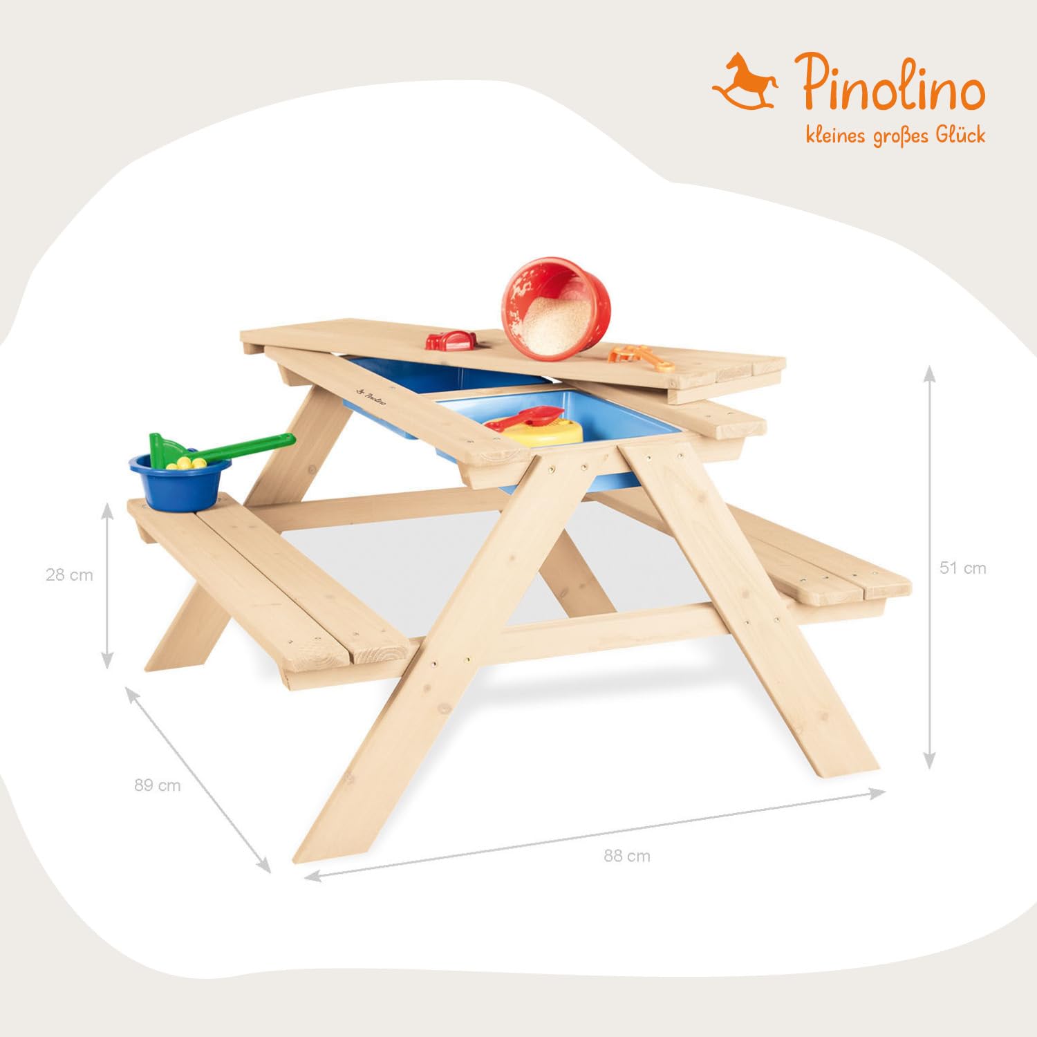 Pinolino 201093 Set di seggiolini per bambini Matsch-Nicki per 4', naturale, trasparente