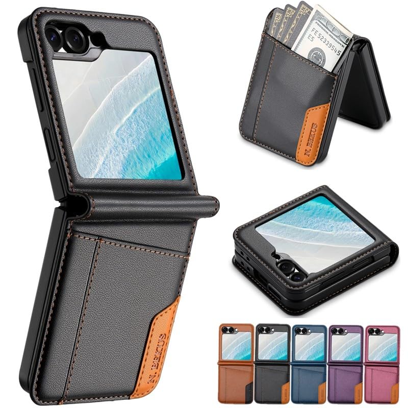 Protection Galaxy Z Flip 7 violet étui portefeuille aimanté - 3