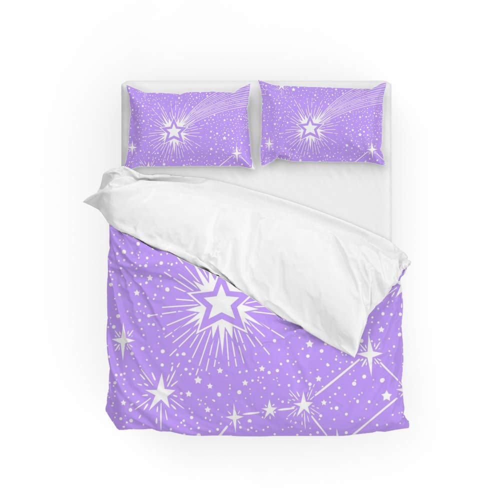 Housse de couette ultra douce violette aux finitions soignées