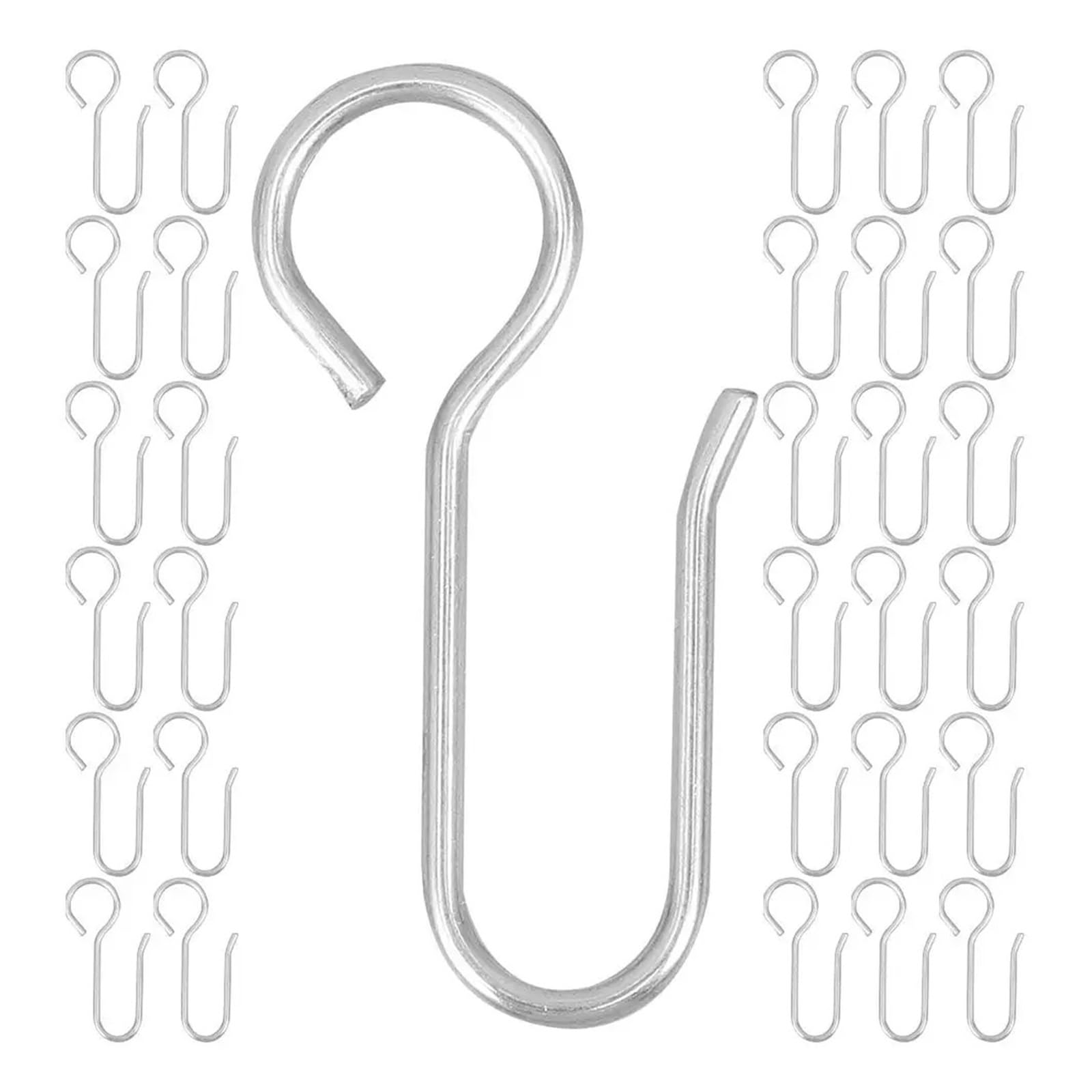 Curtain Hooks 100Pcs Small Metal Ceiling Hooks For Curtains Track Drapery Shower Accessories Decoration Heavy Duty Hanging