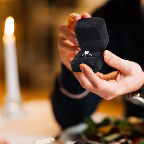 Miniatura 3 de Maitys 48 cajas de terciopelo para anillos a granel para exhibición de joyas, caja de anillo de compromiso de boda, caja de joyería, cajas de