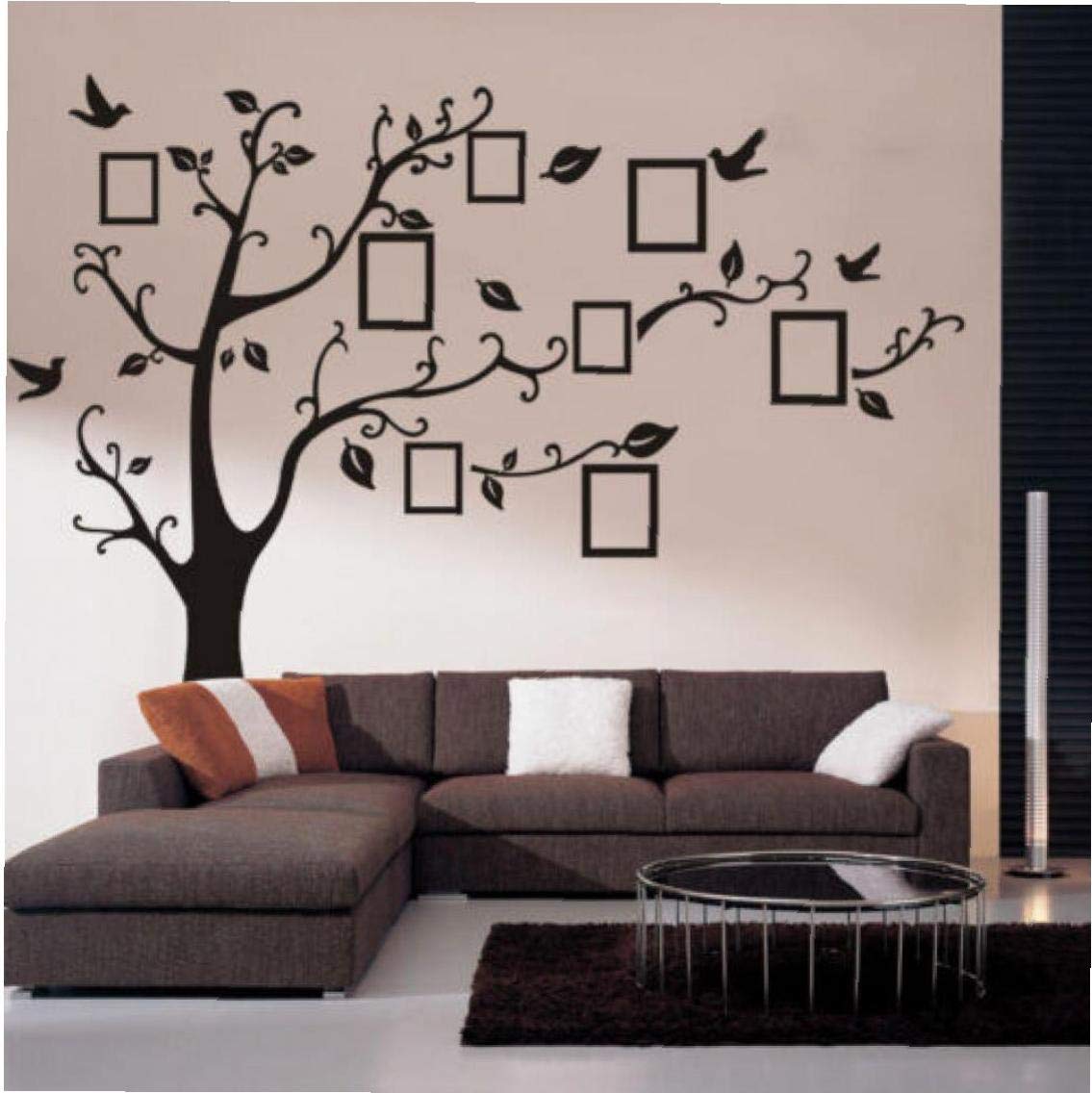 Lankater Black Large Family Photo Frame Tree Bird Quotes Wallpaper Decals Diy Art Wall Sticker Home Decor