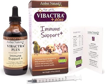Amber NaturalZ Vibactra Plus for Pets, Immune Health & Yeast Balance, 4 OZ | Supports overall immune health, stomach & respiratory health, helps pets maintain normal yeast balance & a healthy microbiome