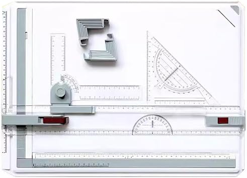 COYEUX A3 Drafting Table Drawing Board, 51 X 37 CM Multi-function Technical Drafting Board, with Parallel Motion, Set Square, Anti Slip Support Legs, for Architects, Engineers, Artists, Students