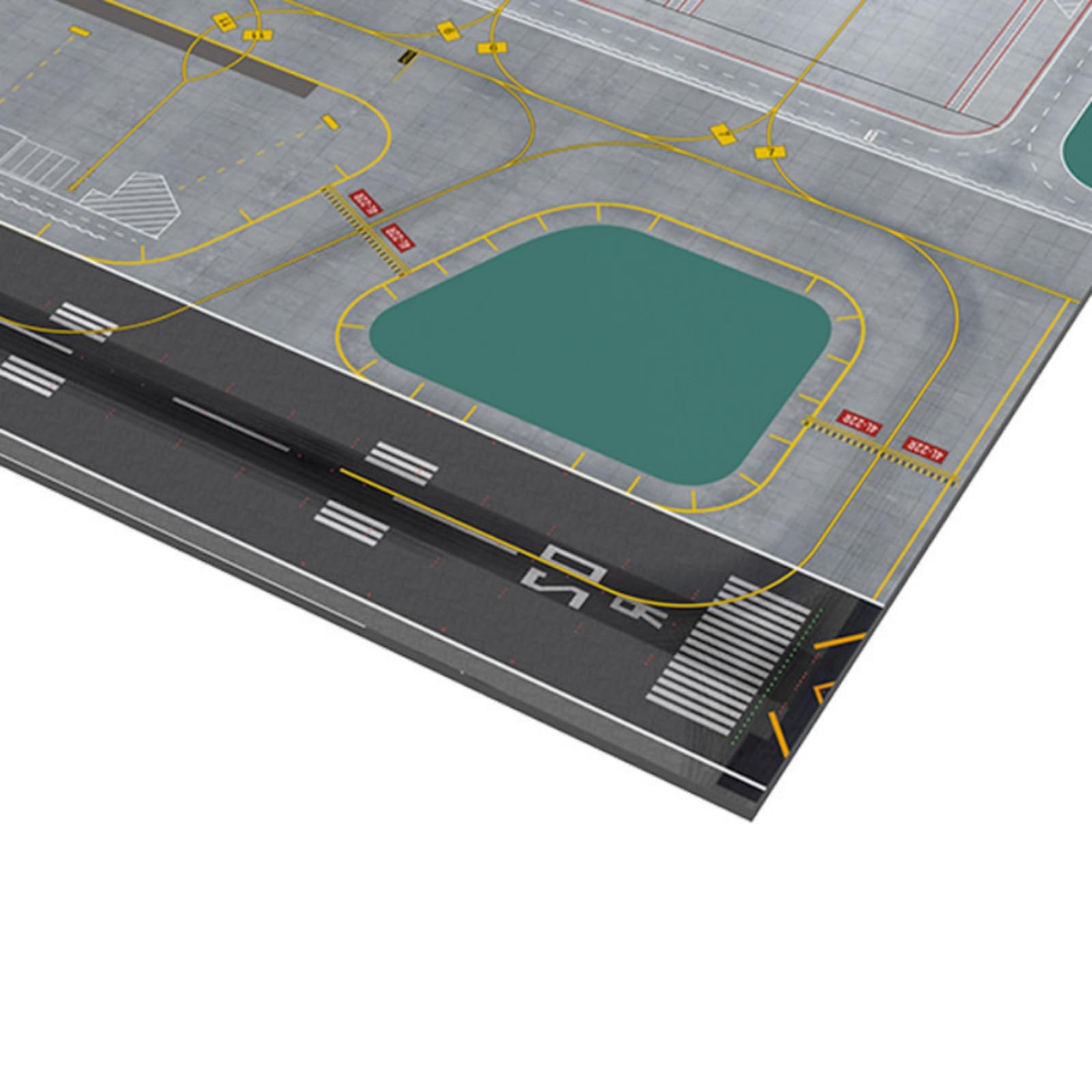 Pista di Decollo in Miniatura Grande Tappeto da Gioco Aeroporto Rettangolare Diorama Aeroportuale per Collezionisti