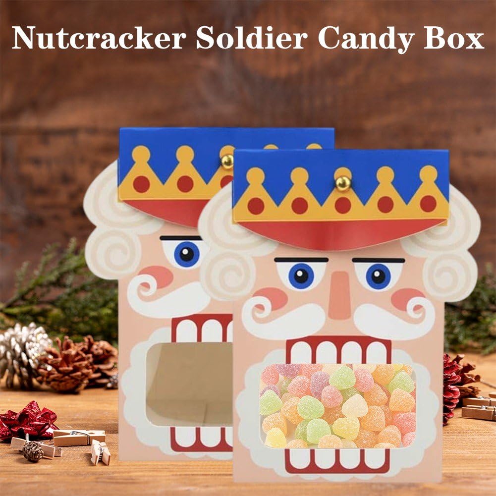 50 Scatole Regalo di Natale con Finestra, Scatole di Caramelle, Scatole di Dolciumi di Natale, Scatole di Dolciumi per Bomboniere per Feste di Natale