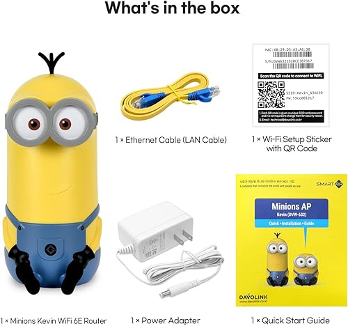 Miniatura 9 de Davolink Minions Series WiFi 6  6E Router para juegos Extensor WiFi Dual y Tri-Band Gigabit Sistema de malla de Internet inalámbrico Gigabit