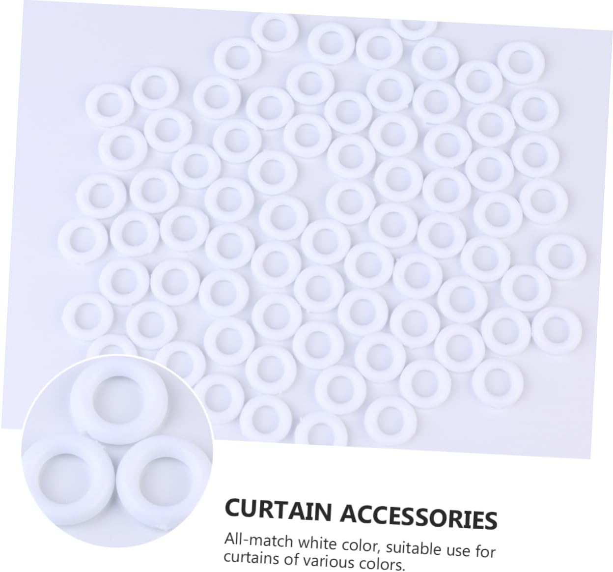 2sets Folding Curtain Rings Roman Rings for Various Curtains All Match White Color Simple Design for Contemporary Home Decor Hanging 800pcs*2
