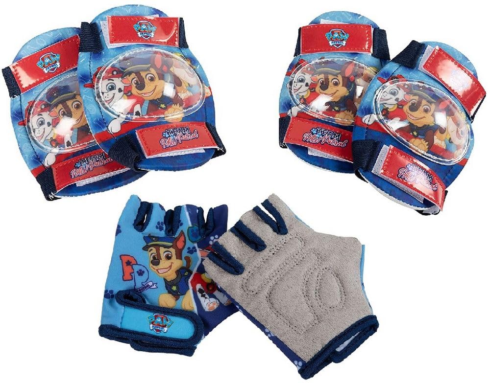 Kit protection vélo enfant Paw Patrol, genouillères coudières et gants