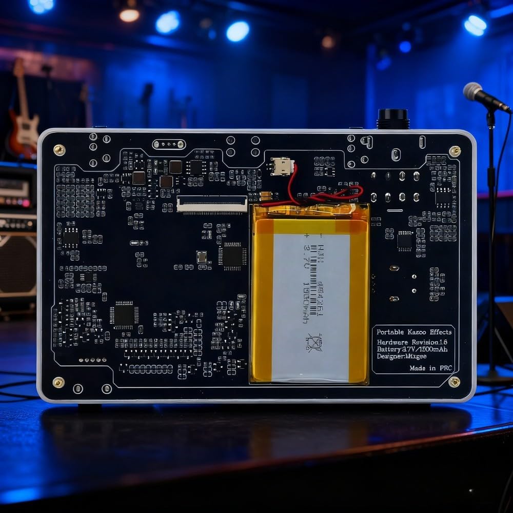 Efector kazoo digital de 24 bits 48 kHz aleación sintetizador 60+ parches USB-C para guitarra, ukelele, grabación de estudio, negro, 153 mm
