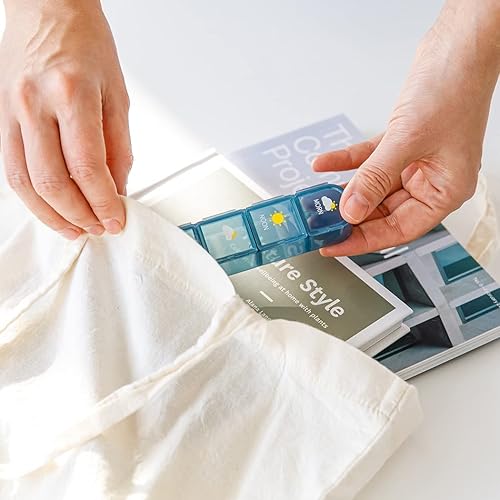 Miniatura 5 de Ourlivng - Organizador semanal de pastillas de 7 días Suplementos, vitaminas y medicamentos Pastilleros diarios grandes, 4 veces al día (azul)