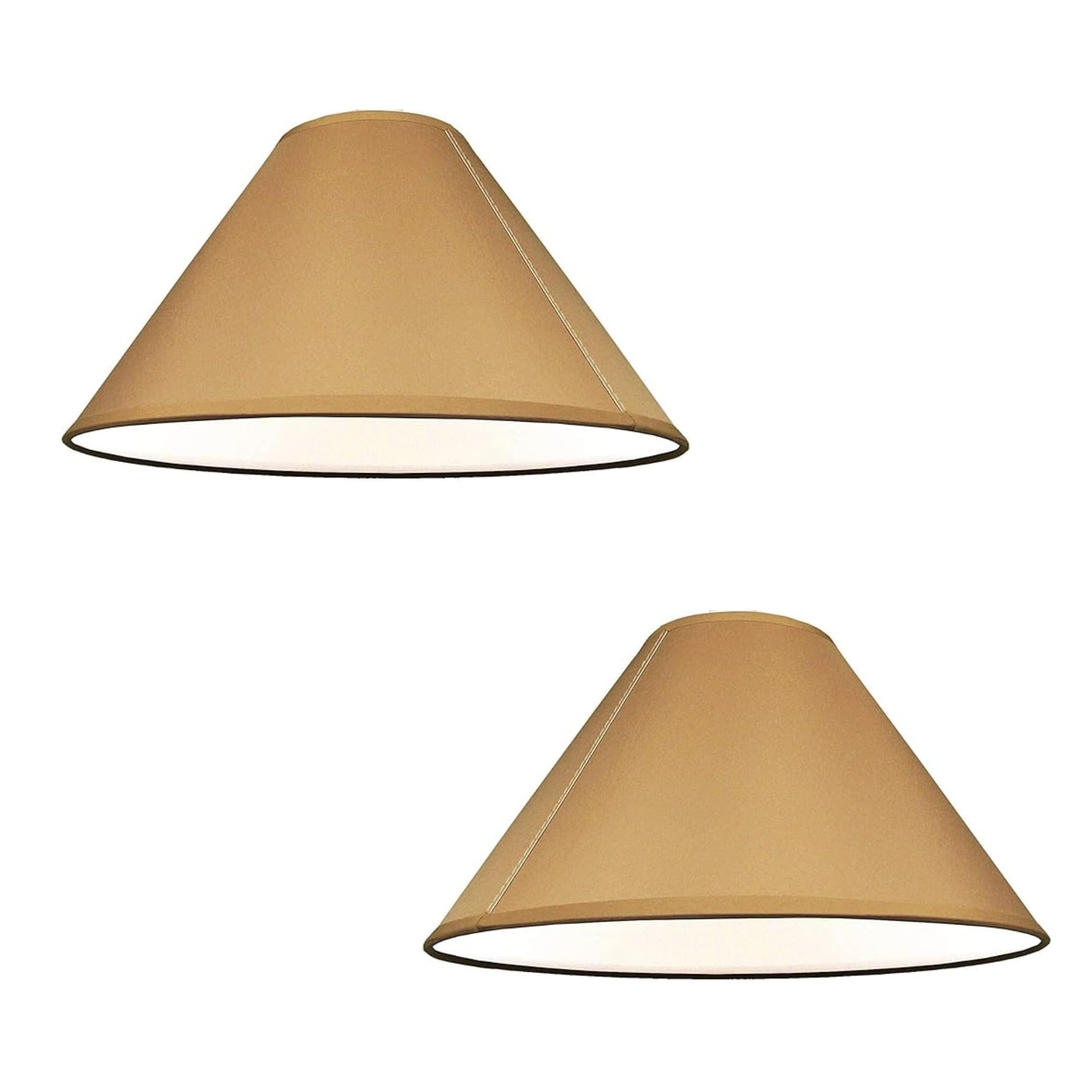 Loxton Lighting Mocha Pack Of 2 - Empire Cotton Coolie Lamp Shades For Table Lamps And Pendant Ceiling Lights - 25Cm Dia (2, )