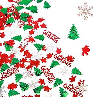 Yiran Christmas Confetti Christmas Snowflake, Santa, Merry Christmas Reindeer Table Confetti for Christmas Decoration