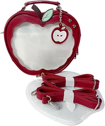 Cute Apple Ita Bag Badges Pins Display Backpack PU Leather Y2k Shoulder Bag Handbag with Mesh Insert Pad